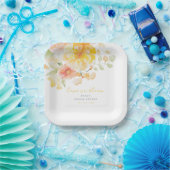 Pastel Yellow Love in Bloom Vrijgezellenfeest Papieren Bordje (Feest)