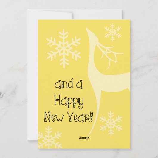 Pastel Yellow Merry kerst Foto Holiday Kaart (Achterkant)