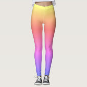 Pastel Yellow Periwinkle Rainbow Ombre Leggings (Voorkant)