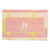 Pastel Yellow Pink en Cream Geometric Girls Name Kussensloop (Achterkant)