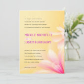 Pastel Yellow Pink Floral Wedding Invitation Kaart (Staand voorkant)