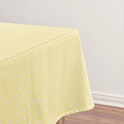 Pastel Yellow Polka Dot Pattern Tafelkleed (Voorbeeld)