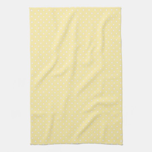 Pastel Yellow Polka Dot Pattern Theedoek (Verticaal)