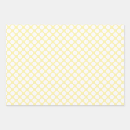 Pastel Yellow Polka Dot Spring Inpakpapier Vel (Voorkant)