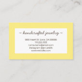 Pastel Yellow Polka Dots met gedopte handgemaakte  Visitekaartje (Achterkant)