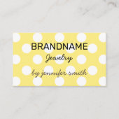 Pastel Yellow Polka Dots met gedopte handgemaakte  Visitekaartje (Voorkant)