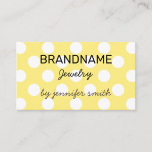 Pastel Yellow Polka Dots met gedopte handgemaakte Visitekaartje