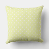 Pastel Yellow Polka stipt Patroon met monogram Kussen (Achterkant)