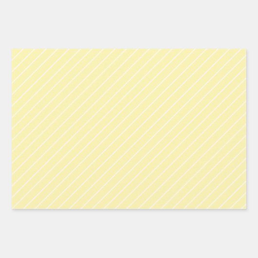 Pastel Yellow Pset Striped Spring Inpakpapier Vel (Voorkant 3)