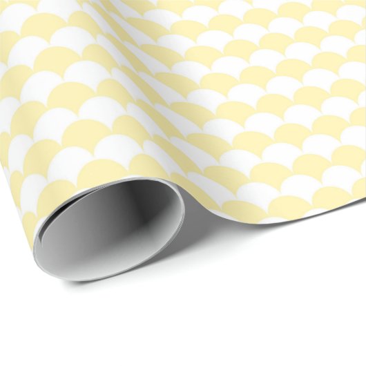 Pastel Yellow Scallop Stripe Rainbow-Inspired Wrap Cadeaupapier (Rol Hoek)