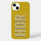 pastel yellow Shades Shadow Monogram modern name iPhone Hoesje (Achterkant)