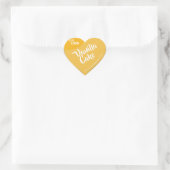 Pastel Yellow Silver Lijst Logo Sjabloon Hart Sticker (Tas)