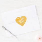 Pastel Yellow Silver Lijst Logo Sjabloon Hart Sticker (Envelop)