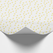 Pastel Yellow Simple Modern Raindrops Patroon Cadeaupapier (Hoek)