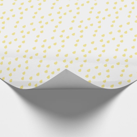 Pastel Yellow Simple Modern Raindrops Patroon Cadeaupapier (Hoek)