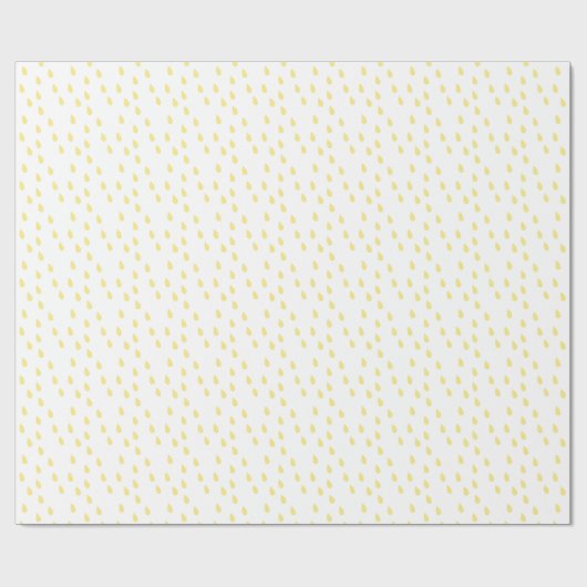 Pastel Yellow Simple Modern Raindrops Patroon Cadeaupapier (Vlak)