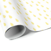 Pastel Yellow Simple Modern Raindrops Patroon Cadeaupapier (Rol Hoek)