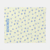 Pastel Yellow Snowflakes Aangepaste naam Cute Eleg Fleece Deken (Voorkant (Horizontaal))