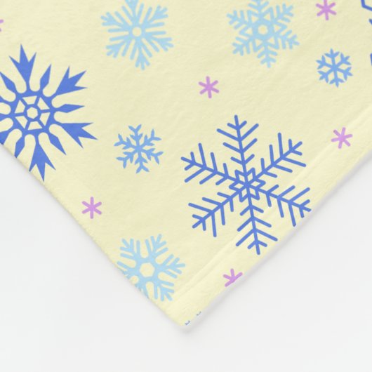 Pastel Yellow Snowflakes Aangepaste naam Cute Eleg Fleece Deken (Hoek)