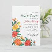 Pastel Yellow Spring Dahlia Bloemen Baby shower Kaart (Staand voorkant)
