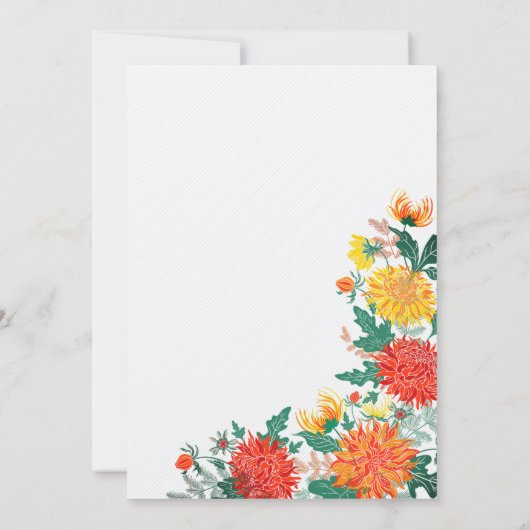 Pastel Yellow Spring Dahlia Bloemen Baby shower Kaart (Achterkant)