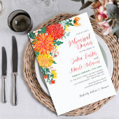 Pastel Yellow Spring Dahlia repetitie diner Kaart