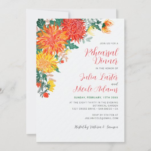 Pastel Yellow Spring Dahlia repetitie diner Kaart (Voorkant)