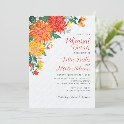 Pastel Yellow Spring Dahlia repetitie diner Kaart (Staand voorkant)