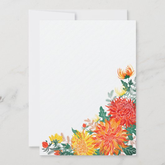 Pastel Yellow Spring Dahlia verlovingsfeest Kaart (Achterkant)