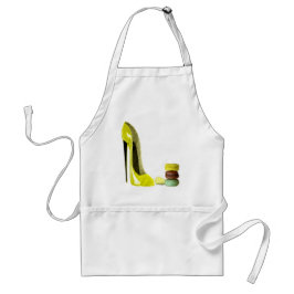 Pastel Yellow Stiletto en Franse Macaroons Art Standaard Schort
