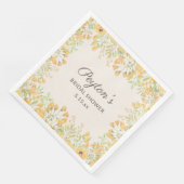 Pastel Yellow Waterverf Floral Vrijgezellenfeest Servet (Hoek)