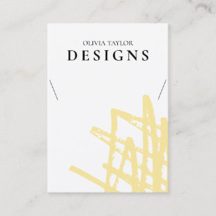 Pastel Yellow Waterverf Ketting Display Card Visitekaartje