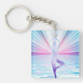 Pastel Yoga Pose Zen & Meditation Sleutelhanger (voorkant)