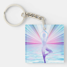 Pastel Yoga Pose Zen & Meditation Sleutelhanger