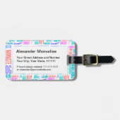 Pastel Yoga Word Cloud Elegant Patroon Bagagelabel (Voorkant horizontaal)