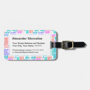 Pastel Yoga Word Cloud Elegant Patroon Bagagelabel