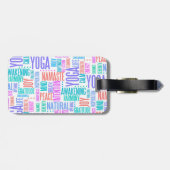 Pastel Yoga Word Cloud Elegant Patroon Bagagelabel (Achterkant horizontaal)