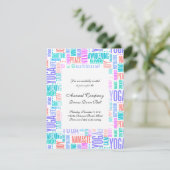 Pastel Yoga Word Cloud Elegant Patroon Kaart (Staand voorkant)