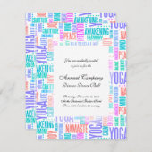 Pastel Yoga Word Cloud Elegant Patroon Kaart (Voorkant / Achterkant)