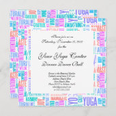 Pastel Yoga Word Cloud Elegant Patroon Kaart (Voorkant / Achterkant)