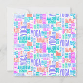 Pastel Yoga Word Cloud Elegant Patroon Kaart (Achterkant)