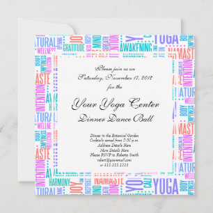 Pastel Yoga Word Cloud Elegant Patroon Kaart