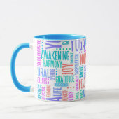 Pastel Yoga Word Cloud Elegant Patroon Mok (Links)