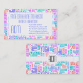 Pastel Yoga Word Cloud Elegant Patroon Visitekaartje (Voorkant / Achterkant)