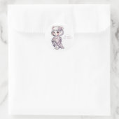 Pastel Yukata Bear - Frilly Purple&Pearl Elegance Ronde Sticker (Tas)