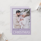 Pastel Zacht Licht Lavendel Vrolijke Kerstfoto Kaart (Voorkant / Achterkant in situ)