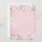 Pastel Zacht Roze Sneeuwvlokken Winter Wonderland Kaart (Achterkant)