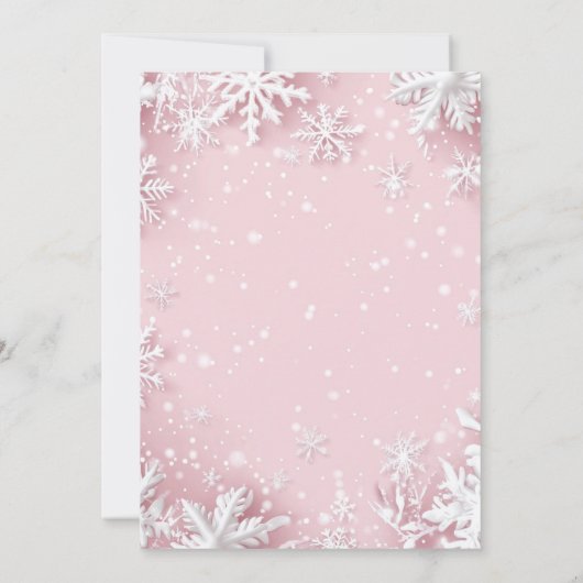 Pastel Zacht Roze Sneeuwvlokken Winter Wonderland Kaart (Achterkant)