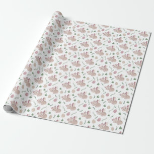 Pastel Zachte Draken Lofblad Patroon Cadeaupapier