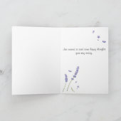 Pastel Zachte Lavendel Bloem Ik Mis Je Groet Kaart (Binnen)